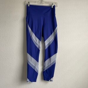 Fabletics Powerhold Leggings Womens Purple Panel High Waist Crop Capri